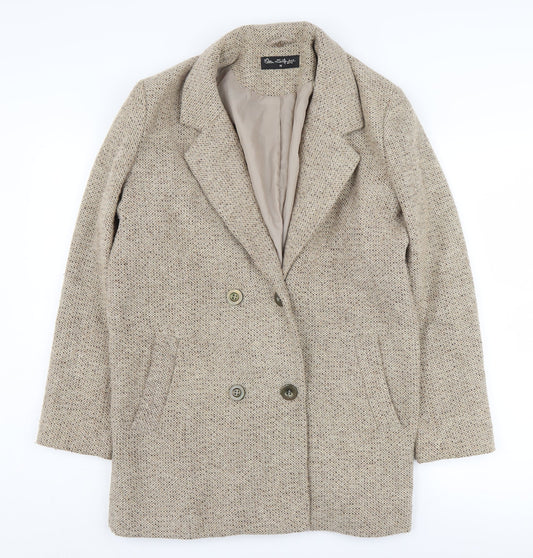 Womens UK Size 10 Miss Selfridge Beige Pea Coat