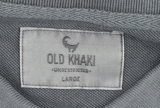 Old Khaki Men's Grey Large Polo Shirt, Cotton, Short Sleeve