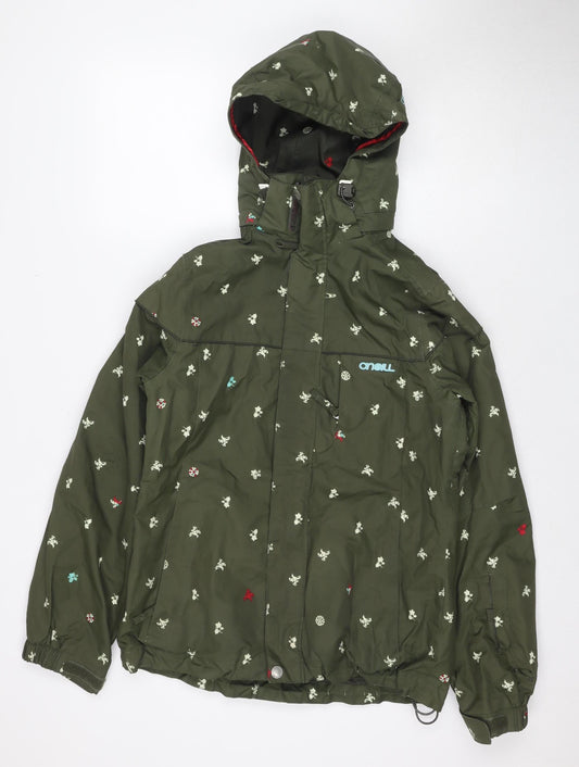 Additional front view of O'Neill Women's Green Parka Jacket, size 12, - Casual Outdoor Wear