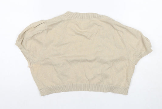 Womens UK Size 12 Rocha John Rocha Beige Cardigan Jumper
