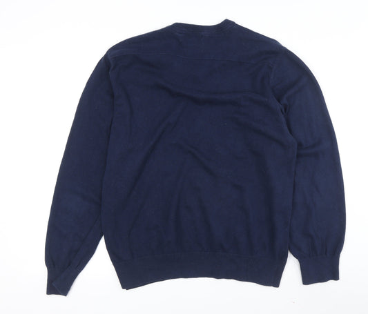 IZOD Men's Blue XL Cotton V-Neck Pullover Jumper