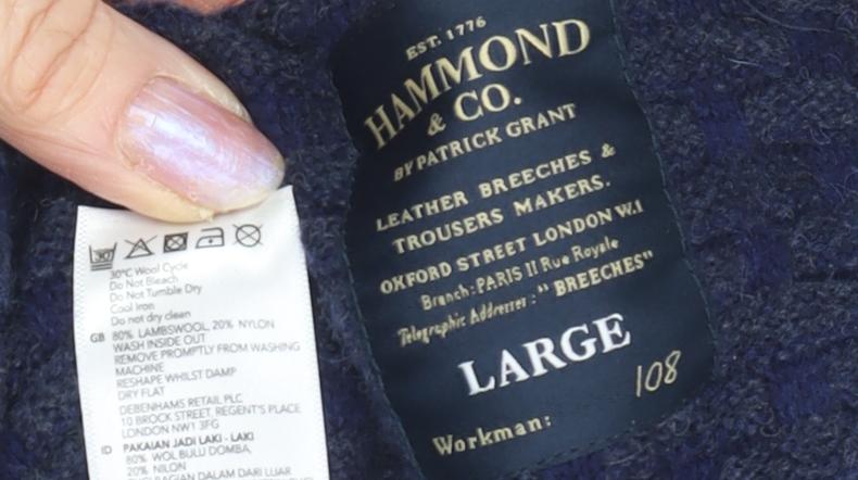 Hammond & Co. Men's Blue Wool Roll Neck Jumper - L
