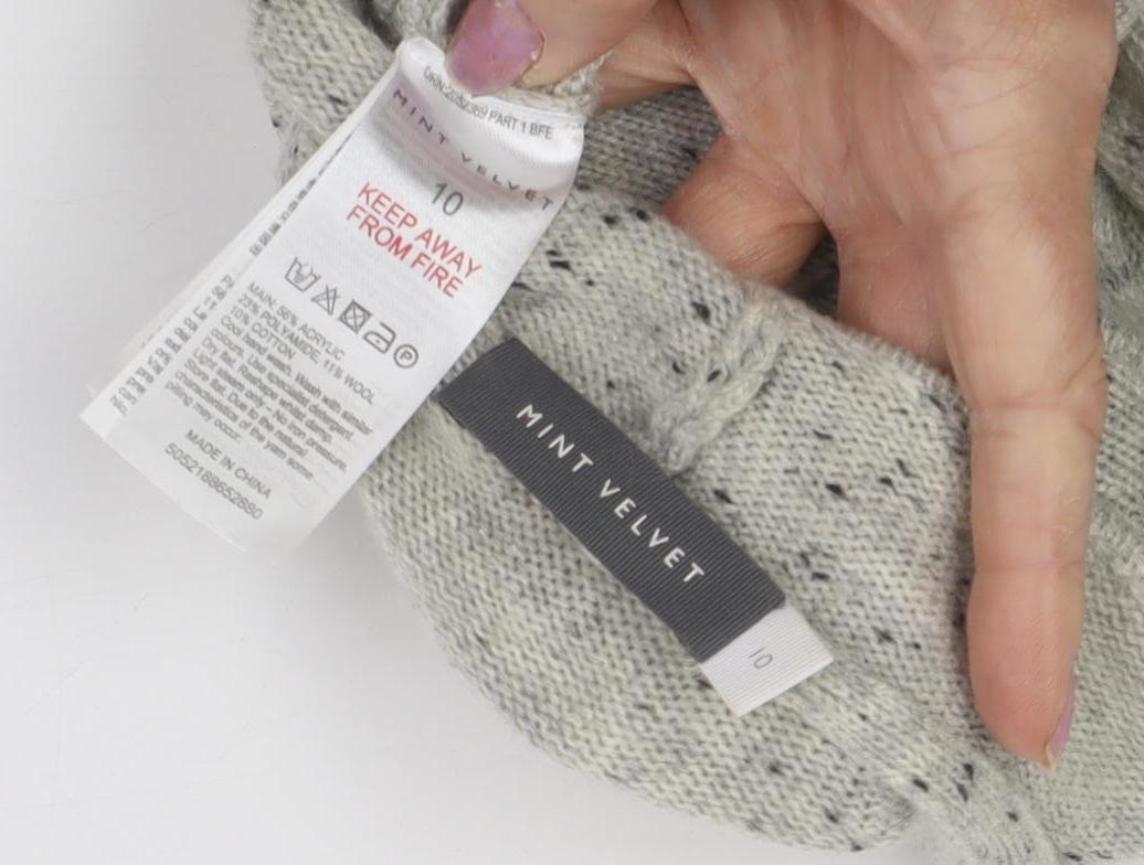 Womens UK Size 10 Mint Velvet Grey Cardigan Jumper