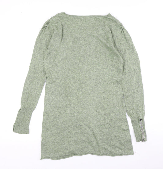 Womens UK Size 12 Mint Velvet Green Tunic Jumper