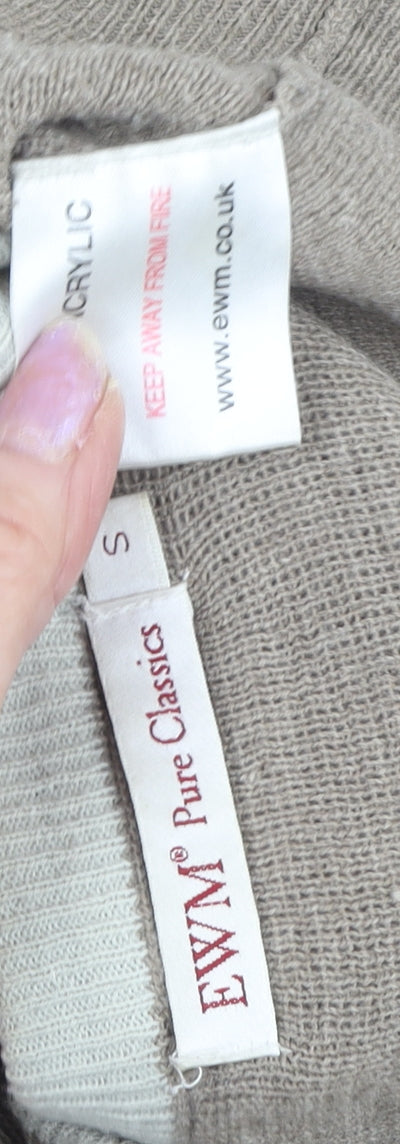 EWM Men's Beige V-Neck Pullover Jumper, Size S