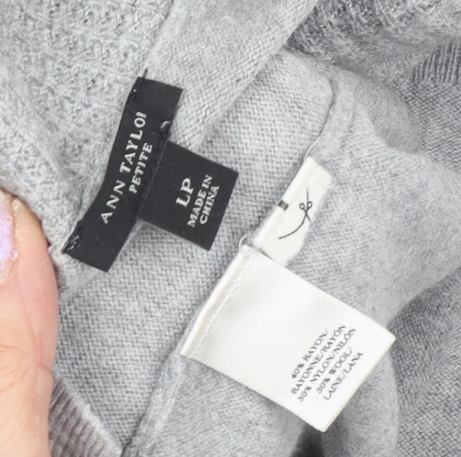 Ann Taylor Women's Grey Cowl Neck Pullover Jumper