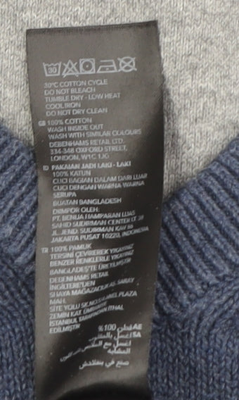 Maine New England Men's Blue V-Neck Pullover Jumper M