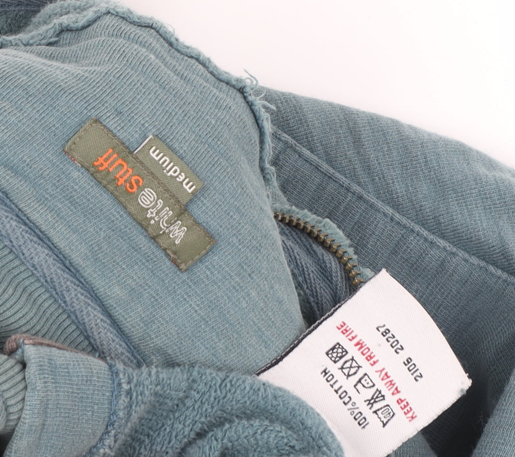 White Stuff Men's Blue Medium 1/2 Zip Sweatshirt