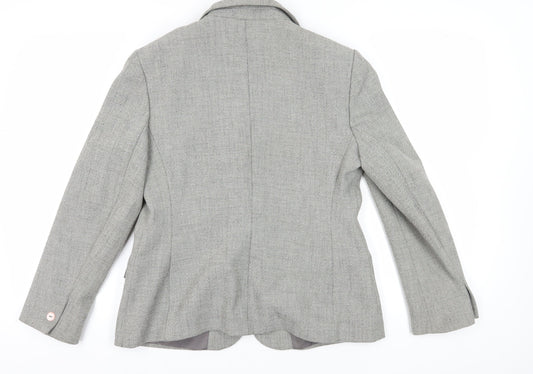 BHS Women's Grey Single-Breasted Suit Jacket Size 14