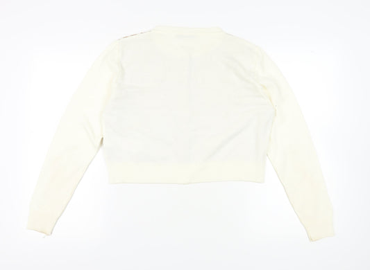 Womens UK Size L Boohoo Beige Cardigan Jumper