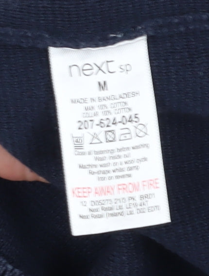 Next Men's Blue Collared Pullover Jumper Size M