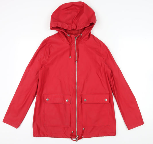 Womens UK Size 10 New Look Red Rain Coat
