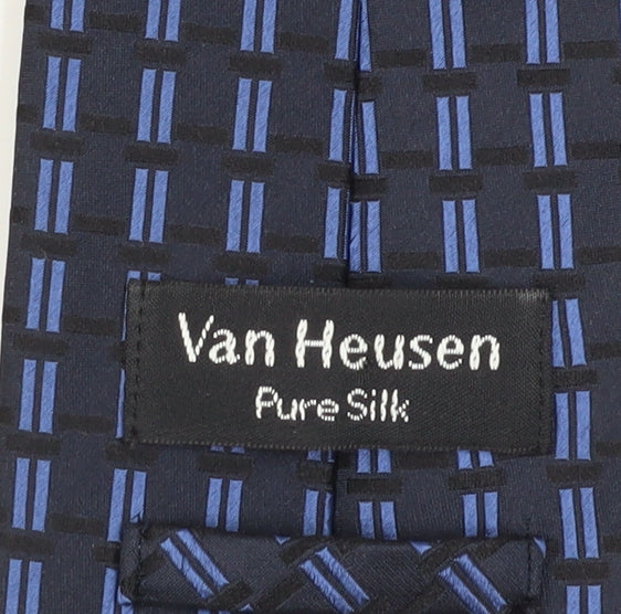 Van Heusen Men's Blue Geometric Silk Tie