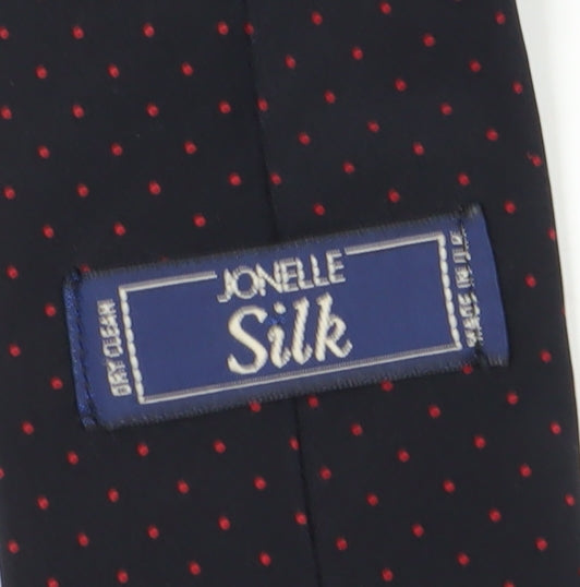 Jonelle Men's Black Silk Polka Dot Tie