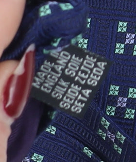 Paul Smith Mens Blue Silk Geometric Tie One Size