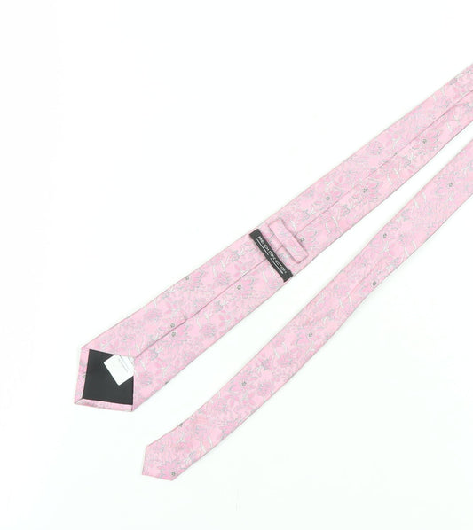 French Connection Pink Floral Silk Men's Tie