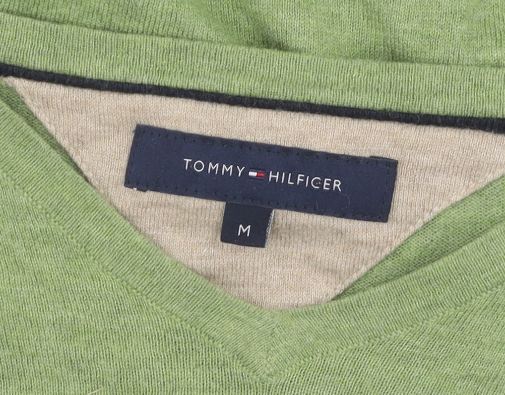 Tommy Hilfiger Men's Green V-Neck Pullover Jumper M