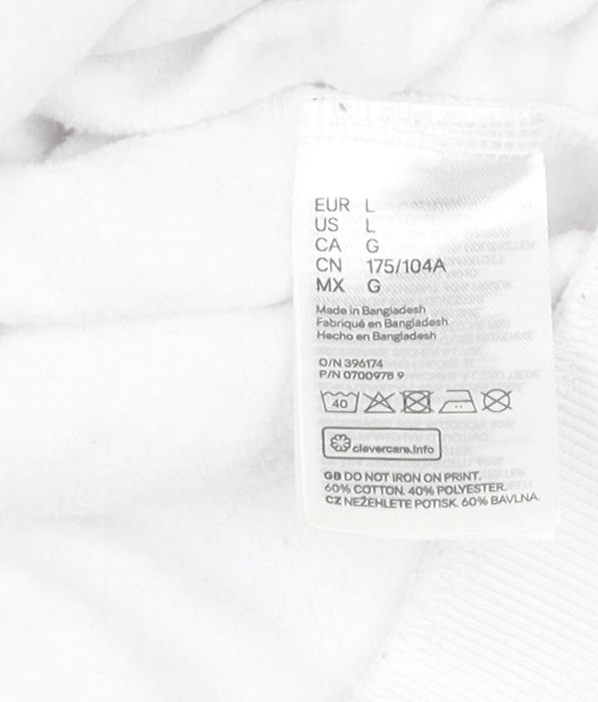 H&M Pepsi Women's White Full Zip Logo Sweatshirt L