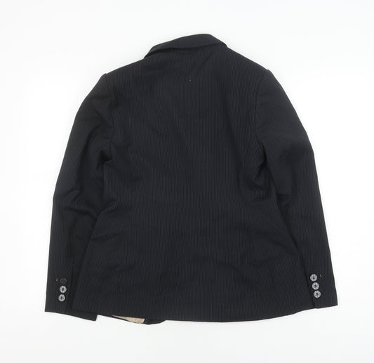 Marks and Spencer Women's Black Pinstripe Blazer Size 12