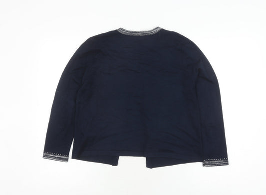 Womens UK Size 10 M&Co Blue Cardigan Jumper