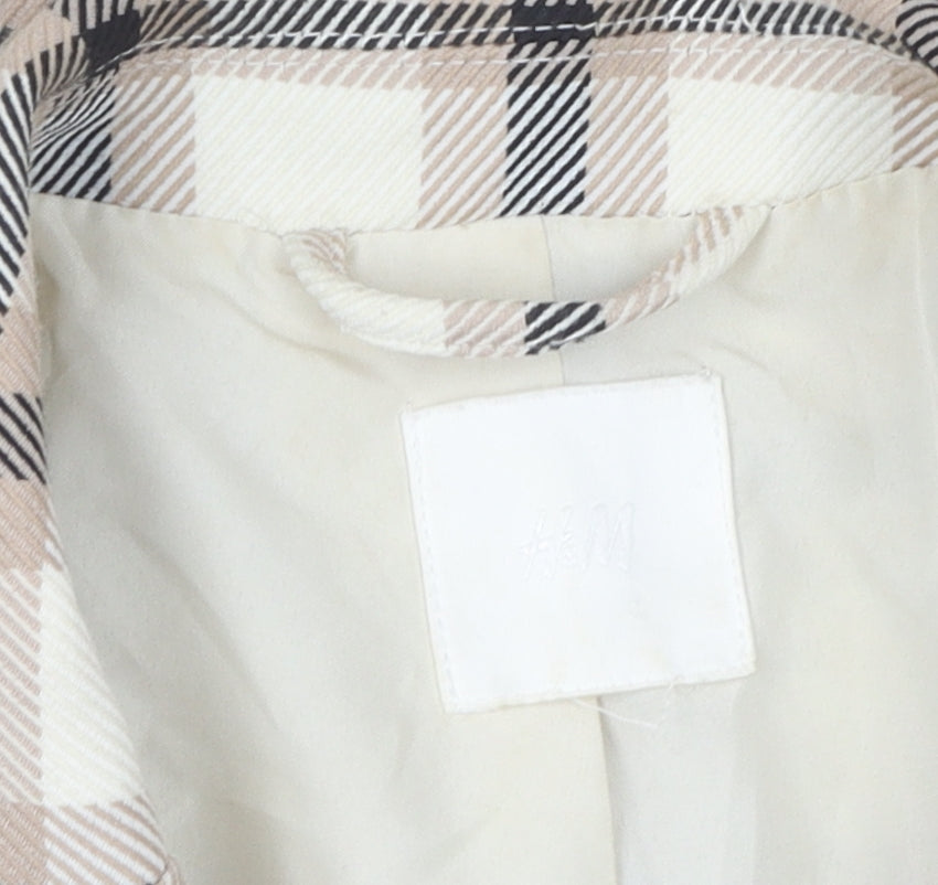 H&M Women's Multicoloured Plaid Blazer Size 12, Lined