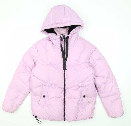 Womens UK Size XS River Island Pink Puffer Jacket
