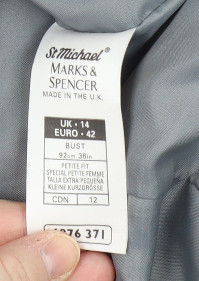 Womens UK Size 14 Marks and Spencer Petites Grey Blazer
