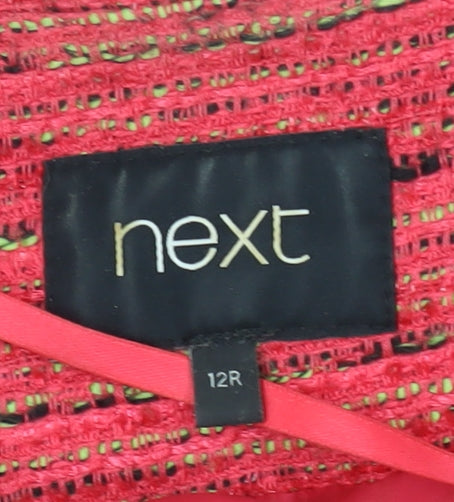 Next Women's Pink Striped Bouclé Jacket Size 12