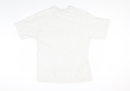 Reebok Men's Grey Crew Neck Vintage T-Shirt, Size L