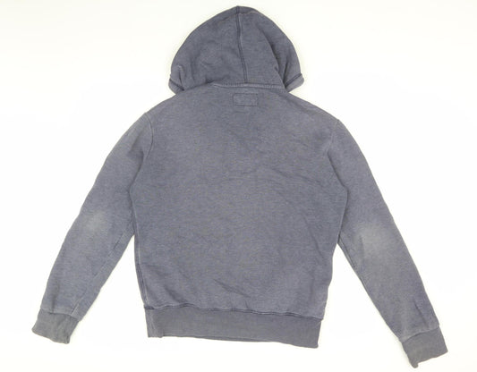 Superdry Men's Blue Hoodie Medium Pullover with Logo