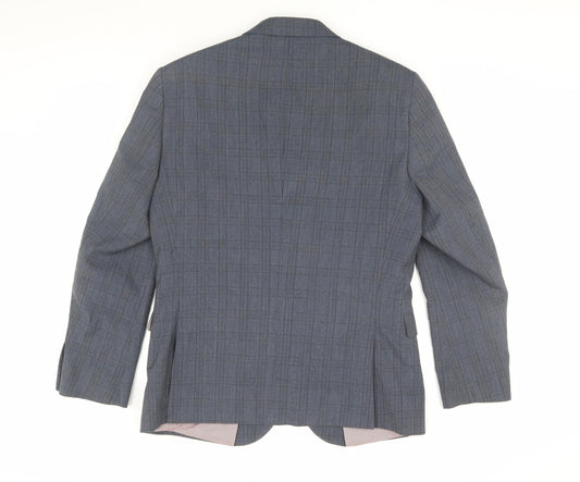 Next Men's Blue Checked Blazer Size 40S Casual