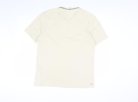 Slazenger Men's Beige V-Neck T-Shirt Medium