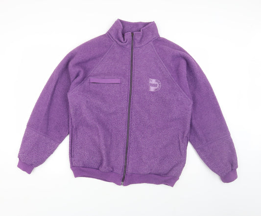 Additional front view of Puma Women's Purple Fleece Jacket, size M, Casual Style