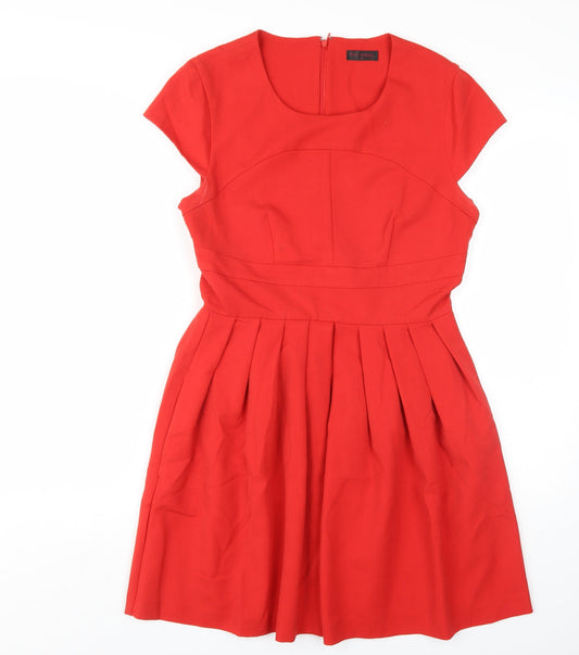 Additional front view of Miss Selfridge Women's Red A-Line Dress, size 12