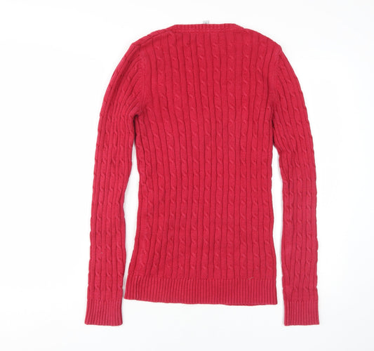 Crew Clothing Women’s Red Slim V-Neck Pullover Size 10