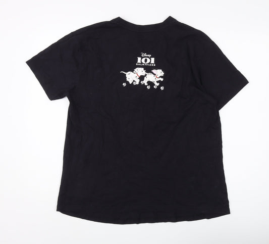 Womens UK Size L Disney Black Basic T-Shirt