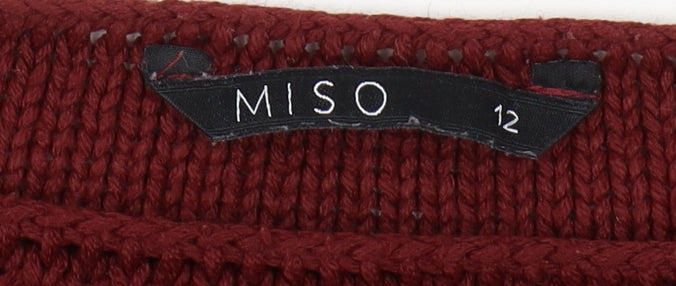 Womens UK Size 12 Miso Red Pullover Jumper