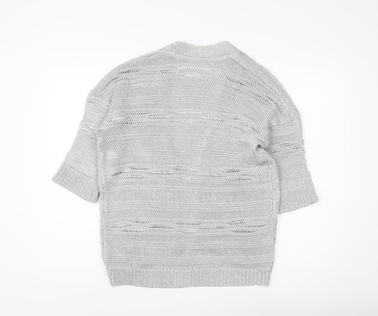 Womens UK Size 10 Marks and Spencer Silver Cardigan Jumper