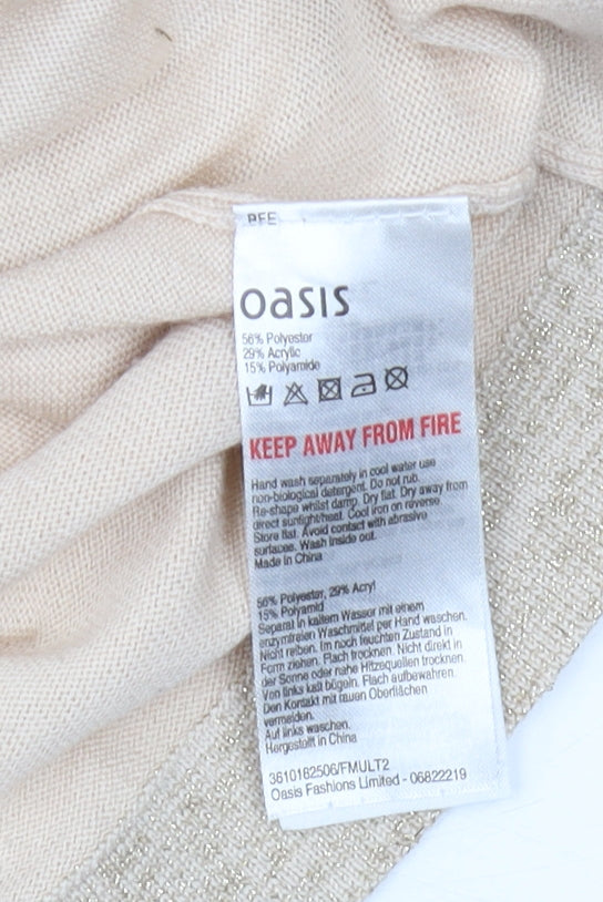 Womens UK Size XS Oasis Beige Pullover Jumper