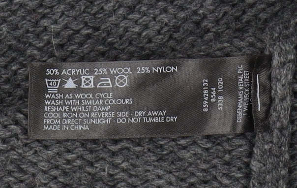 Womens UK Size 14 Debenhams Grey Cardigan Jumper