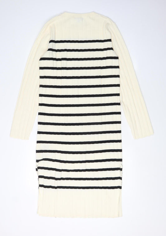 Esmara Women's Striped Jumper Dress Ivory 16