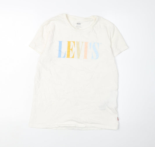 Womens UK Size S Levi's White Basic T-Shirt