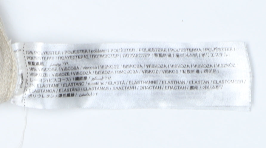 MNG Women's Beige Cropped Trousers, Size L