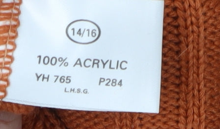 Stone River Classics Women's Orange Pullover Jumper Size 14