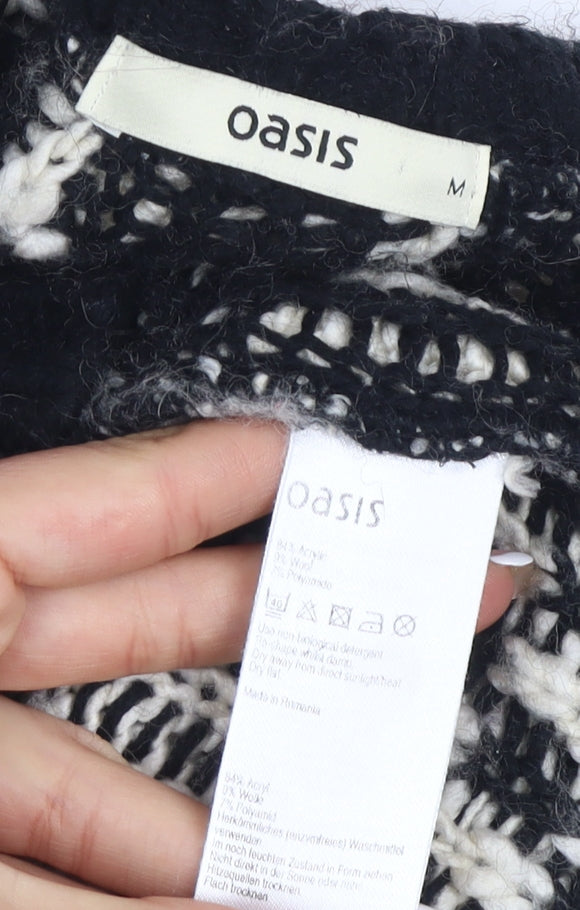 Womens UK Size M Oasis Black Pullover Jumper