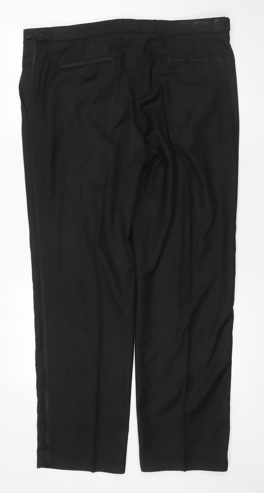 Marks and Spencer Men's Black Dress Trousers Regular Fit 38