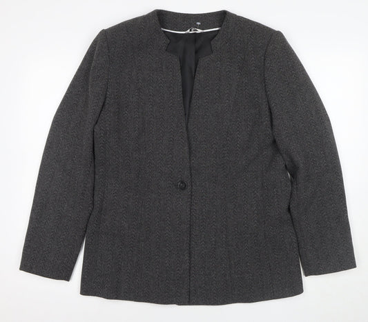 Womens UK Size 16 Kasper Regular Grey Blazer
