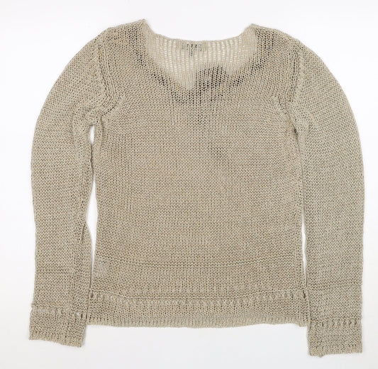 Womens UK Size M Marks and Spencer Beige Pullover Jumper