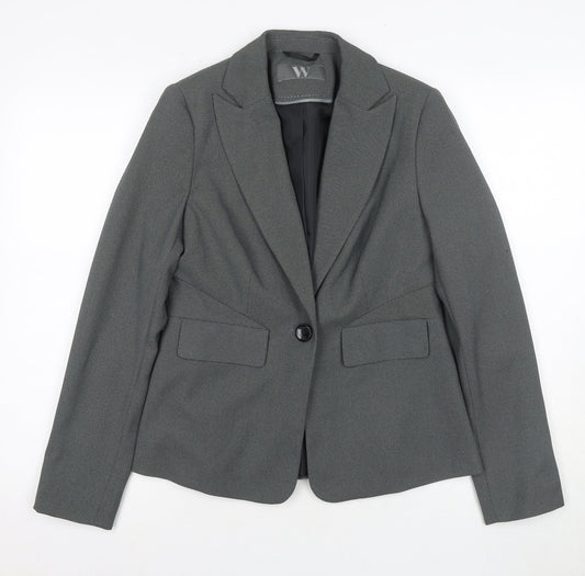 Womens UK Size 10 BHS Regular Grey Suit Jacket