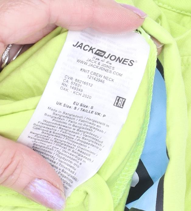 Mens UK Size S JACK & JONES Green T-Shirt